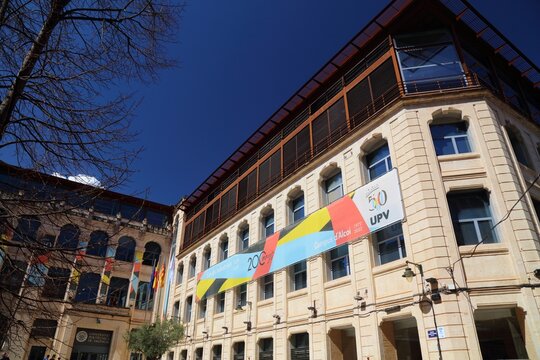 ALCOY, SPAIN - APRIL 7, 2025: Alcoy campus of Universitat Politecnica de Valencia (Technical University of Valencia, UPV) in Spain.