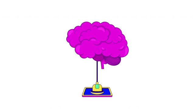 Brain AFK disconnected gaming reaction 2D animation. Mental lag. Mind plugged. Zoning out. Cognitive overload. Internet culture. Flat cartoon animated overlay. Streaming platform motion graphic