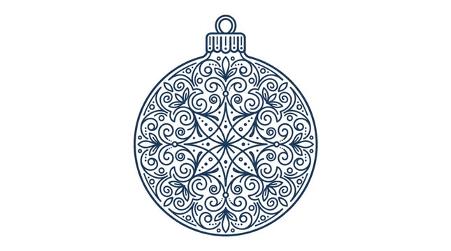 Ornate Christmas Bauble Decoration Festive Holiday Design.