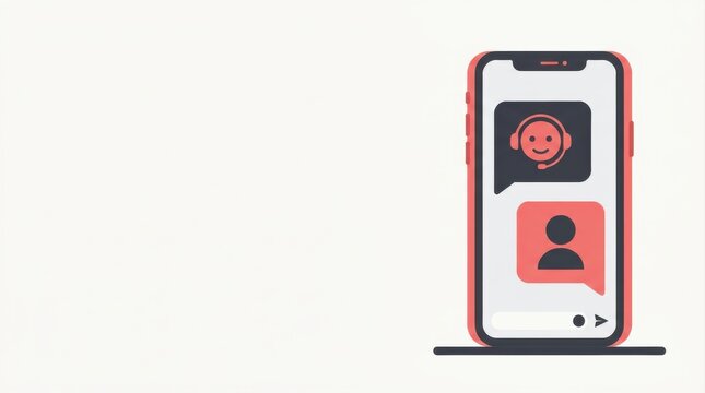 Smartphone Screen Showing Virtual Chat Support