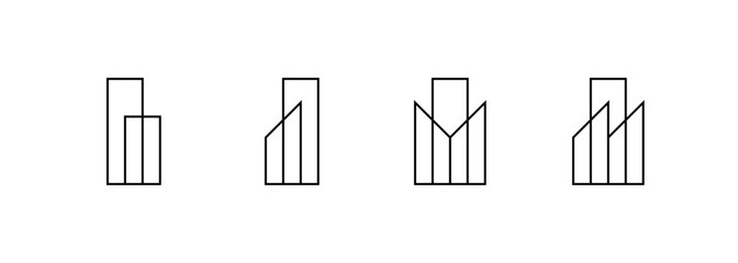 Obraz premium Real estate, building, architecture, property, skyscrapers, structure, construction and planning logo symbol.