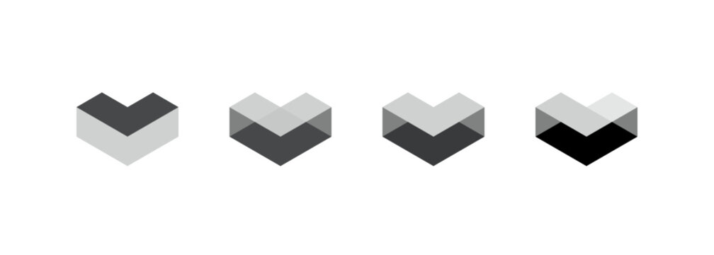 Geometric 3d construct logo design template for business identity. Modern structure vector design symbol.