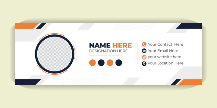 Modern Corporate Email Signature Design, Minimal Flat Mail Footer Template