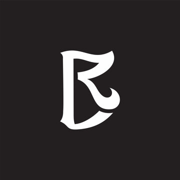 letter rl simple curves linked unique logo vector