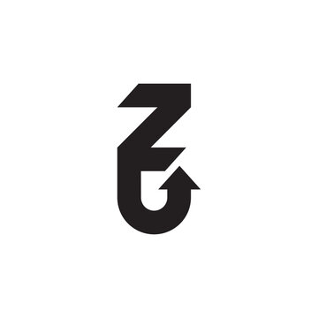 letter zg arrow up simple geometric logo vector