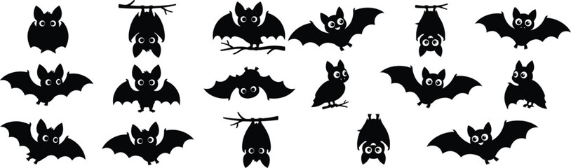 Fototapeta premium Halloween bats silhouettes for spooky decorations and party themes
