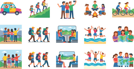 Fototapeta premium People on vacation traveling enjoying leisure activities