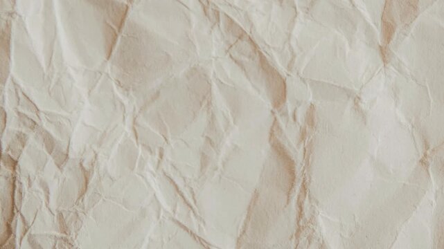 Animation of Crumpled Beige Paper Texture Background