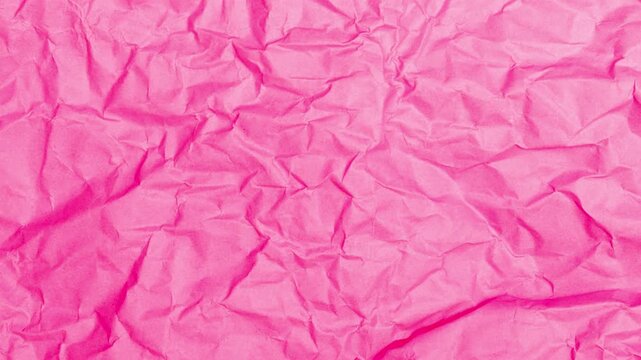 Abstract Animation of Crumpled Bright Pink Paper Texture Background