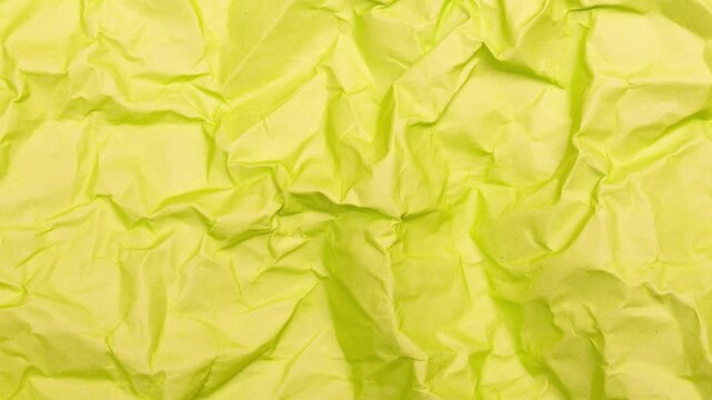 Abstract Animation of Crumpled Vivid Lime Green Paper Texture Background