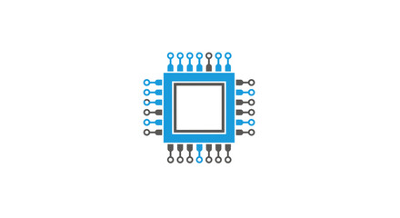 Obraz premium Modern Microchip Design: A Clean, Minimalist Illustration For Tech and Digital Concepts