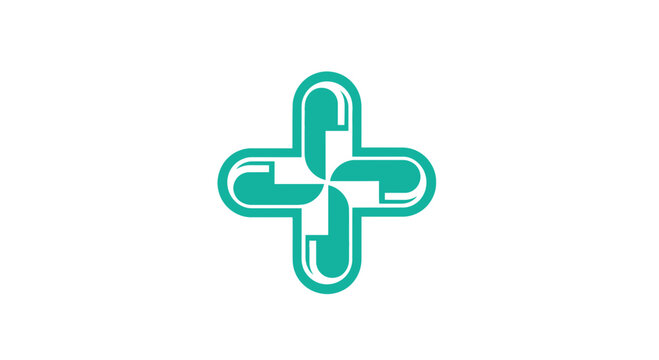 Modern Medical Symbol Icon Represents Healthcare and Wellness Concept with Green Graphics