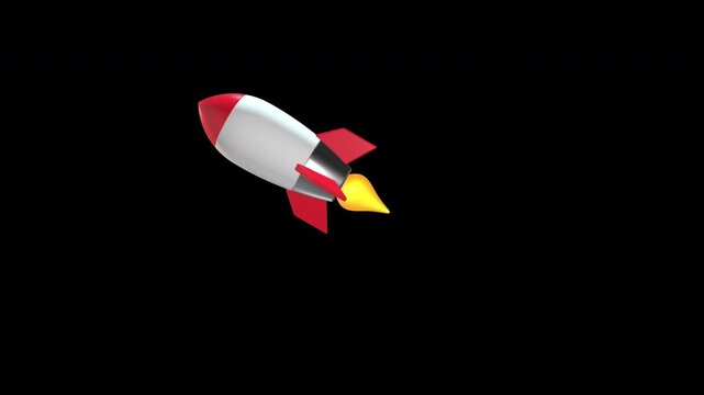 Business achievement rocket launch on transparent background for startup growth, product launch, innovation, business success, career growth, goal achievement