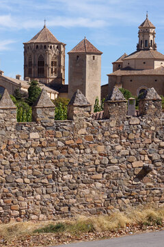 Tarragona (Spain). Medieval outer walls of the Royal Monastery of Poblet.