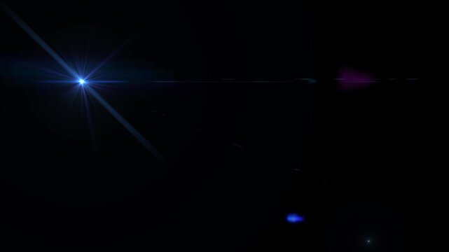 camera lens flare blue light and rays flicker glowing isolated alpha channel animation,loopable video stream social media overlay motion design element