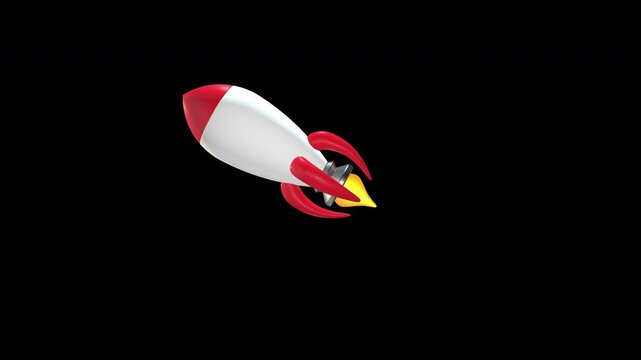 Creative business rocket launch on transparent background for startup growth, product launch, innovation, business success, career growth, goal achievement