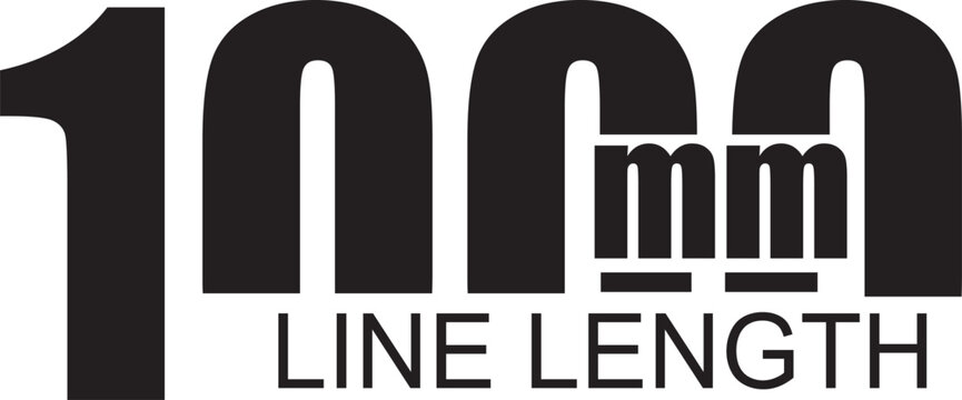 Black 100mm line length measurement label on for design and drafting purposes clearly showing units