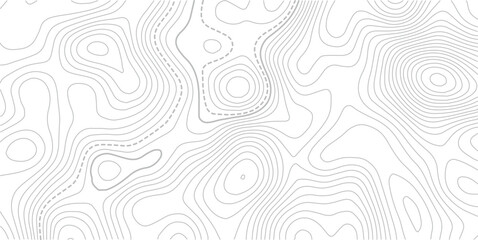 Fototapeta premium White abstract topography topology line map decorative vector background with black outline.Grid geographic relief. Terrain path. Topography bg.