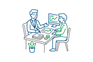 Fototapeta premium Business Consultation Meeting Vector Illustration