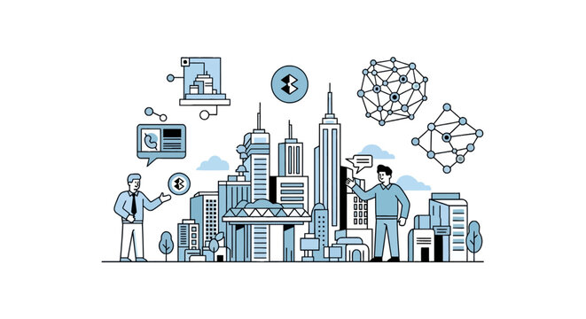 Professionals communicating within a smart city network environment