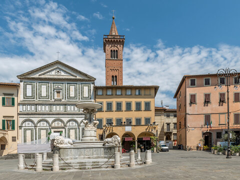 Piazza Farinata degli Uberti is the central square of the medieval center of Empoli, Florence, Italy