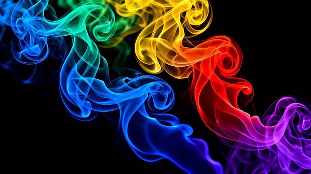 Colorful swirling smoke patterns