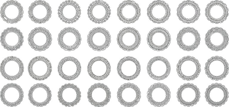 Silhouette Collection of Elegant Circular Frames