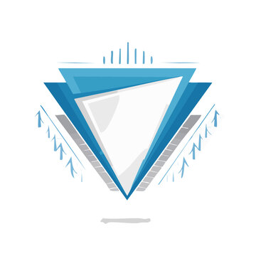 Abstract layered triangle with arrows vector design