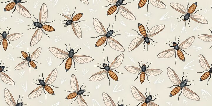 seamless pattern with bee