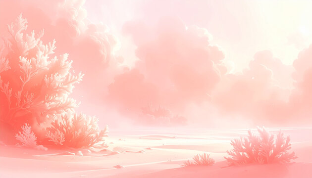 Dreamy Pink Nature Landscape