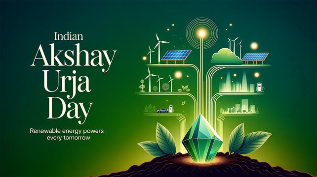 Renewable energy tree concept for akshay urja day