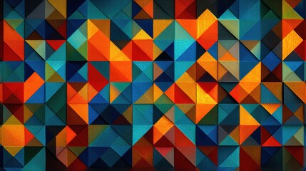 Obraz premium Colorful Geometric Pattern with Triangles and Squares for Modern Design.