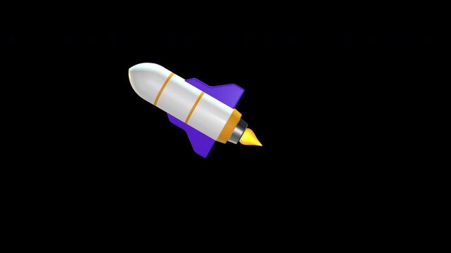 Entrepreneurship and startup rocket launch on transparent background for startup growth, product launch, innovation, business success, career growth, goal achievement