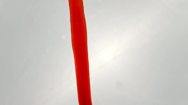 A cinematic close-up shot of a single drop 
Blood dripping down on a white background, Cinematic close up of dripping blood for thriller concept,
Crime scene abstract concept with bleeding red liquid.