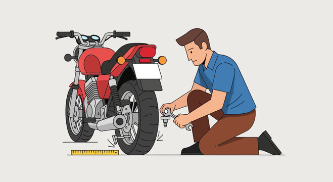 Man Repairing Motorcycle Engine with Basic Tools Step by Step Guide