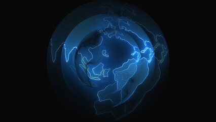 Fototapeta premium Digital globe background features a modern layout. This digital globe background represents network data security. Abstract digital globe background design.