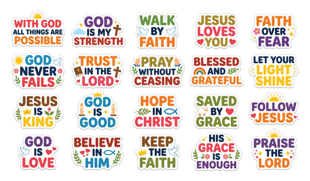 Christian faith and religious motivational quotes vector graphic with religion christian devotion
