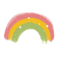 Naklejka premium Rainbow brush painting sparkles