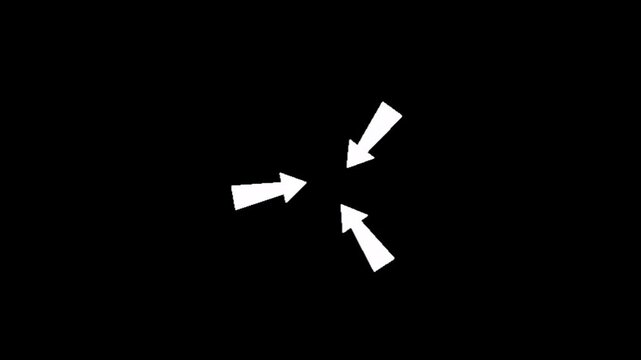Arrow, three white arrows pointing in different directions on a black background