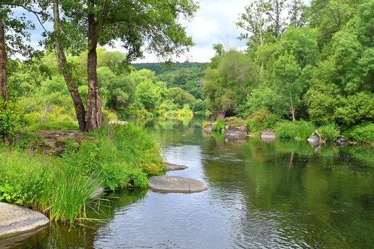 Landscape of the Mi&ntilde;o River in the vicinity of Lugo, Spain