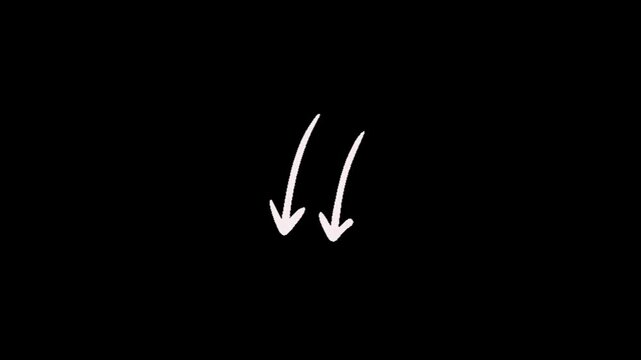 Arrow, a minimalist illustration of two white slashes on a solid black background