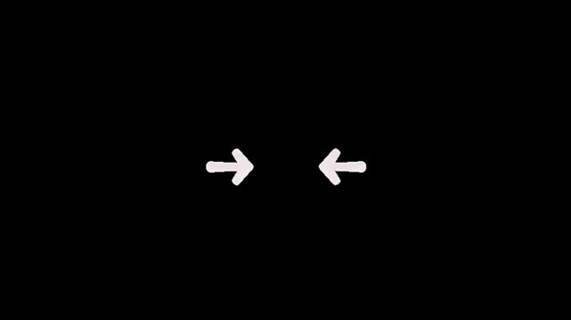 Arrow, white arrows pointing in opposite directions on a black background