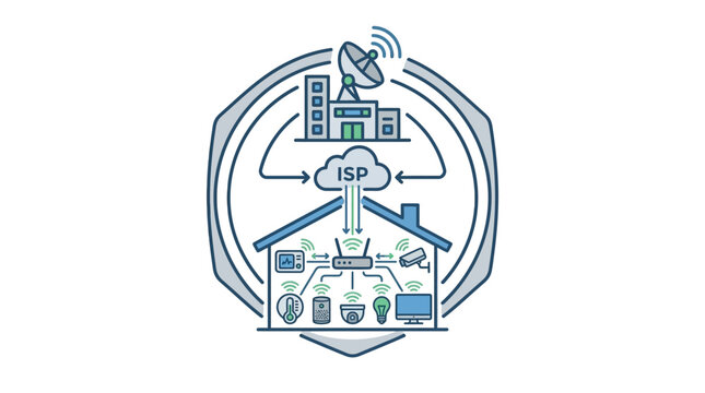 Smart Home Network Connected to Internet Service Provider