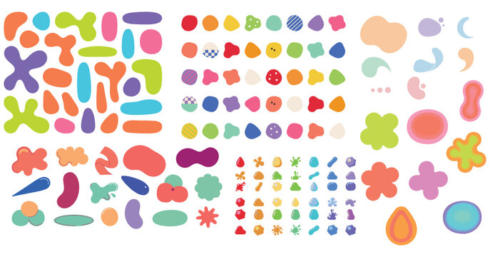 colorful abstract organic blob shapes mega collection modern fluid geometric vector design elements set