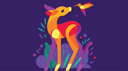 deer vector illustration of a cartoon rooster © Akshay