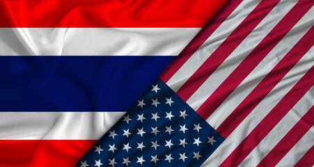 Fototapeta premium Bilateral relations between Thailand and the United States. Diplomatic relations between the United States and Thailand