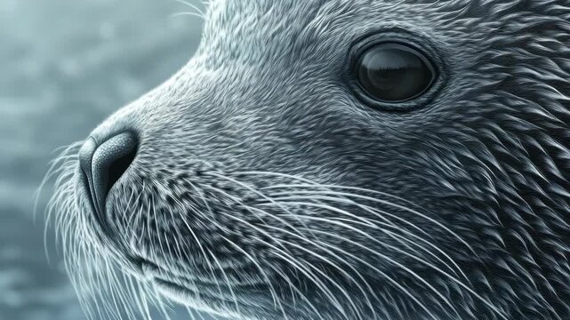 A close-up of a sealion with an engaging and mysterious gaze.