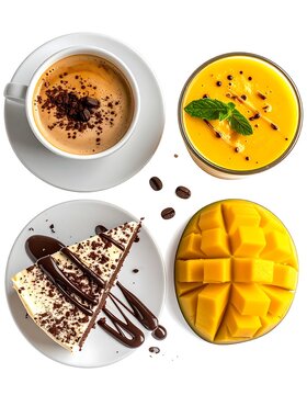 Assorted Desserts and Drinks with Fresh Mango.