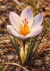 Fototapeta premium Vibrant crocus bloom poster image