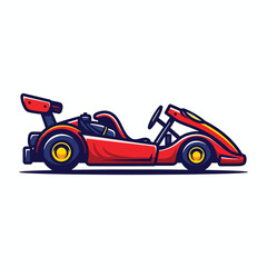 Obraz premium Red Racing Go Kart Vector Illustration.